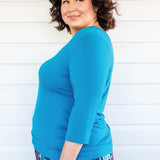 Tallulah Reversible Tee 3/4 sleeve in jasper