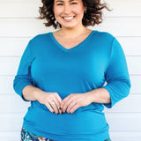 Tallulah Reversible Tee 3/4 sleeve in jasper