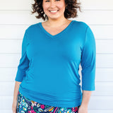 Tallulah Reversible Tee 3/4 sleeve in jasper