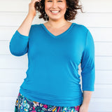 Tallulah Reversible Tee 3/4 sleeve in jasper
