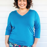 Tallulah Reversible Tee 3/4 sleeve in jasper