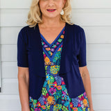 Tuxedo Cardie short sleeve in navy