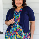 Tuxedo Cardie short sleeve in navy