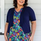 Tuxedo Cardie short sleeve in navy