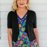 Tuxedo Cardie short sleeve in black