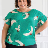 Poetry in Motion green Poppy by Maiocchi - soft rayon, relaxed fit, forever wear