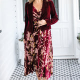 Violet Dress in blossom wine velvet