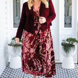 Violet Dress in blossom wine velvet