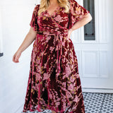 Violet Dress in blossom wine velvet