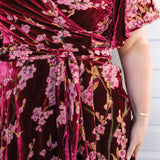 Violet Dress in blossom wine velvet