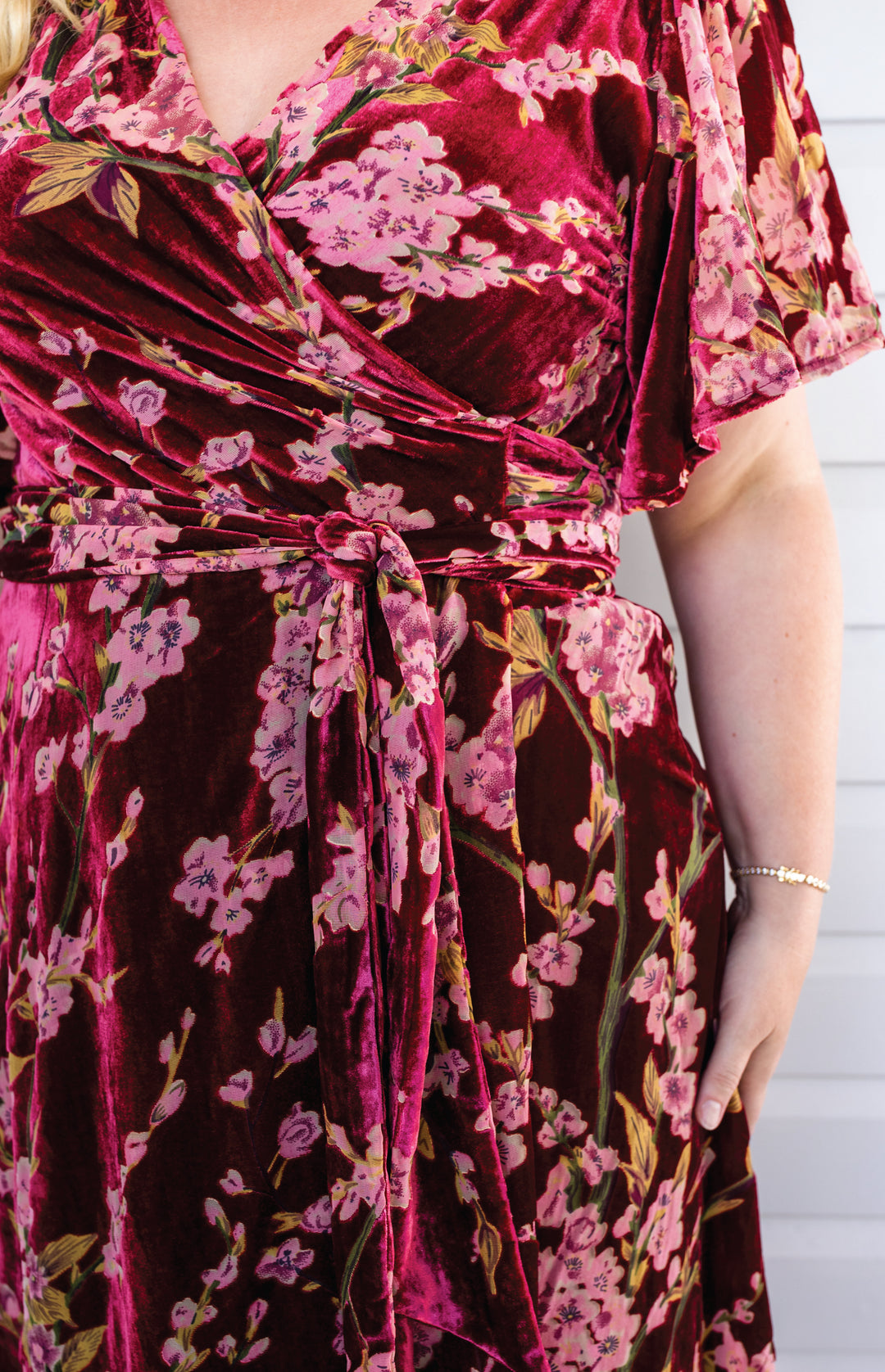 Violet Dress in blossom wine velvet