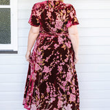 Violet Dress in blossom wine velvet