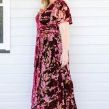 Violet Dress in blossom wine velvet