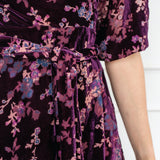 Victoria Dress in plum lady velvet