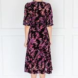 Victoria Dress in plum lady velvet