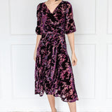 Victoria Dress in plum lady velvet
