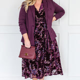 Victoria Dress in plum lady velvet