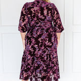 Victoria Dress in plum lady velvet