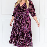 Victoria Dress in plum lady velvet