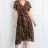 Violet Dress in cherry velvet