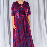 Violet Dress in cornflower velvet
