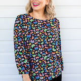 Violet Top in social butterfly black