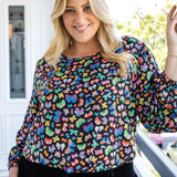 Violet Top in social butterfly black
