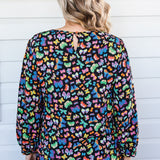 Violet Top in social butterfly black