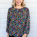 Violet Top in Social Butterfly Black by Maiocchi - butterflies painted by artist Lordy Dordie