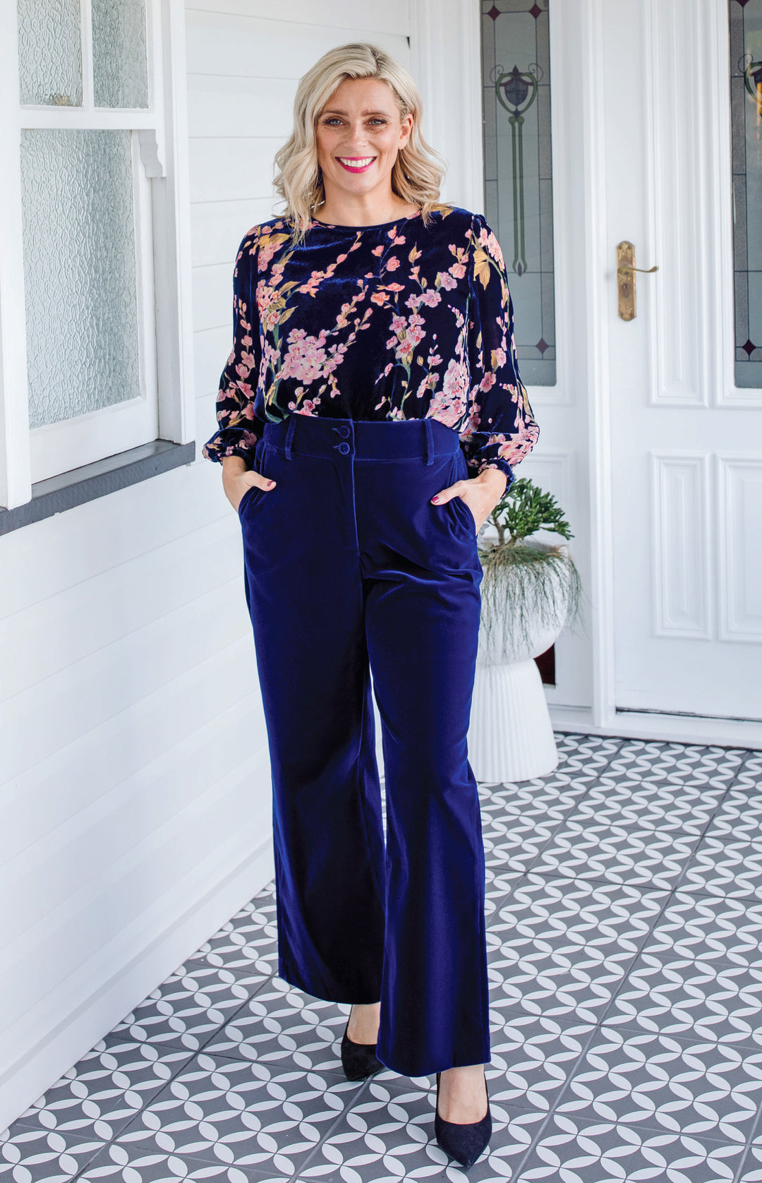 Violet Top in blossom blue