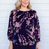 Violet Top in blossom blue