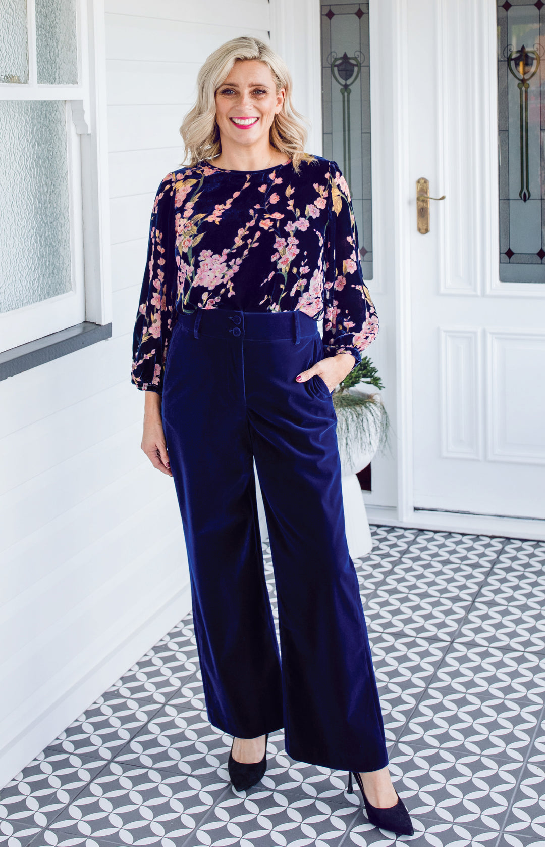 Violet Top in blossom blue
