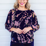 Violet Top in blossom blue
