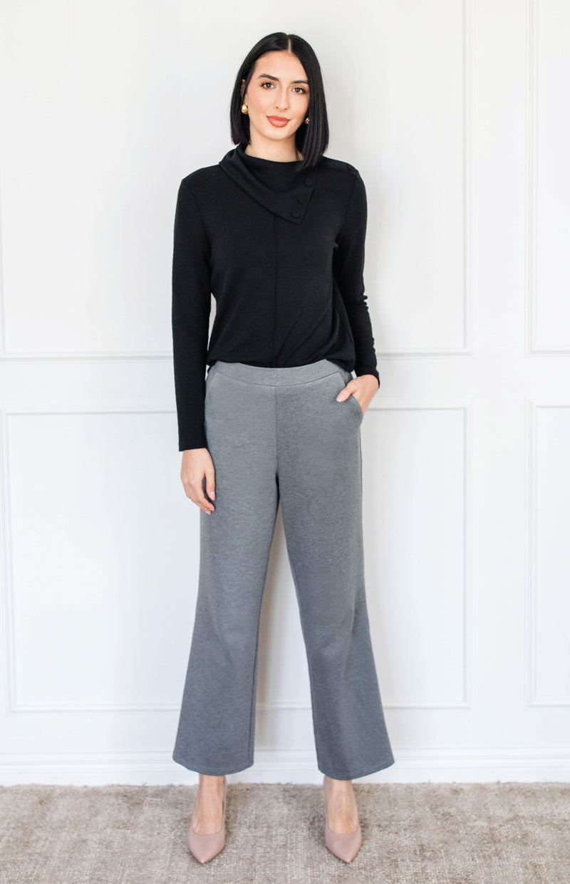 Weekend Ponte Pant in marle grey