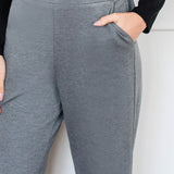 Weekend Ponte Pant in marle grey