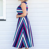 Zoe Dress in sparkle stripes