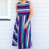 Zoe Dress in sparkle stripes