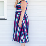 Zoe Dress in sparkle stripes