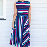 Zoe Dress in sparkle stripes