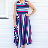 Zoe Dress in sparkle stripes
