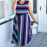 Zoe Dress in sparkle stripes