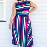 Zoe Dress in sparkle stripes