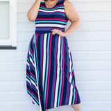 Zoe Dress in sparkle stripes