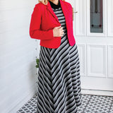 Zoe Dress in winter stripe