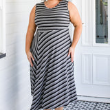 Zoe Dress in winter stripe