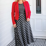 Zoe Dress in winter stripe