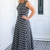 Zoe Dress in winter stripe