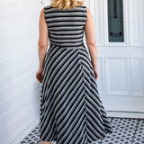 Zoe Dress in winter stripe