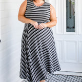 Zoe Dress in winter stripe