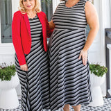 Zoe Dress in winter stripe